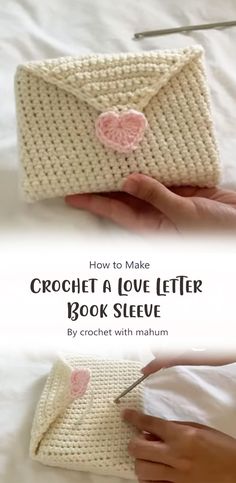 crochet a love letter book sleeve by crochet with mahum