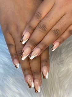 There's a new beauty trend taking over Instagram and it's absolutely stunning. Say hello to "quartz nails". Girls Nail Designs, Brown Acrylic Nails, Brown Acrylic, Nails Coffin Short, Acrylic Nails Designs, Work Nails, Short Square Acrylic Nails, Unique Acrylic Nails, Acrylic Nails Coffin Short