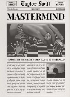 the front page of a magazine with an image of a woman's hand on top of a chess board