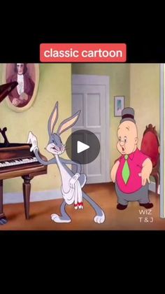 an animated image of a rabbit playing the piano