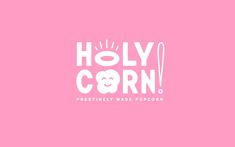 holly corn logo on a pink background