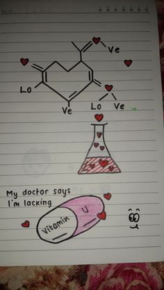 a notebook with some writing on it that says i love my doctor says i'm lacring