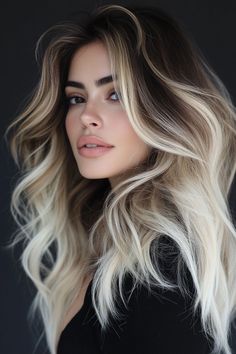 Balayage Inspiration: 16 Color Ideas for Brunette Hair Blonde With Brunette Roots, Dramatic Balayage, Chunky Balayage, Brunette With Money Piece, Blonde Hair With Brown Roots, For Brunettes Balayage, Balayage Inspiration, Brunettes Balayage, Icy Blonde Balayage