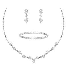 PRICES MAY VARY. 💓【BRIDAL JEWELRY SET】Sparkled wedding jewelry set includes 1 pcs rhinestone teardrop necklace, 1 pc chain bracelet, and 1 pairs dangling earrings. Inlaid with Rhinestones and Crystal, Shiny and Sparkling. With a classic and elegant design, this set of silver Bridal jewelry for wedding can perfectly complement your beauty and bring you a unique wearing experience. 💓【SAFE & COMFORT MATERIAL】This womens jewelry set is mainly made of environmentally friendly metal, inlaid shiny AA Homecoming Jewelry Silver, Wedding Jewelry Ideas For Bride Silver, Hoco Jewelry Silver, Silver Hoco Jewelry, Strapless Wedding Dress Jewelry, Silver Wedding Jewelry Set, Silver Necklace Prom, Hoco Jewelry, Homecoming Jewelry