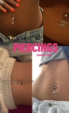 Piercing Inspo, Types Of Piercings, Belly Piercing, Different Types, Piercings