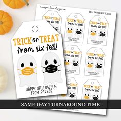 printable halloween tags for trick or treat from six feet