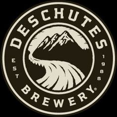 the logo for deschutes brewery, which is located on top of a mountain