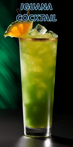 This pin features an Iguana Cocktail Recipe, showcasing a vibrant mixed drink. The cocktail includes vodka, melon liqueur, pineapple juice, and other citrus flavors, perfect for a refreshing summer beverage. Learn how to make this tropical delight with our easy recipe.