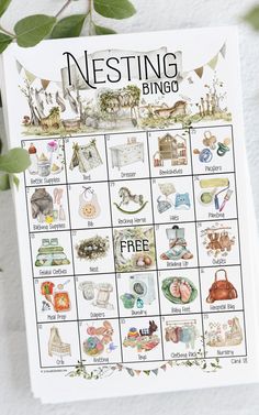 a printable nesting bingo game with lots of things on it