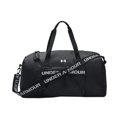 Tote your workout and sports gear like a professional with the Under Armour� UA� Favorite Duffle Bag for Ladies. This Under Armour duffle bag is made with a 100% polyester for a durable construction and has a highly water-repellent finish to protect your items. The large main compartment and internal organization pockets let you organize your items easily. You can also keep things in the secure valuables pocket and outside slip pocket. When it's time to head out, you can carry your duffle bag in 1 of 2 ways: with the top grab handles or the removable shoulder strap. Imported. Manufacturer style #: 1369212.  100% polyester;   Highly water-repellent finish;   Large main compartment;   Internal organization pockets;   2-way carry with top grab handles;   Removable shoulder strap;   Secure poc Sport Bags Women, Travel Duffel, Duffel Bag Travel, Sports Gear, Under Armour Women, Luggage Accessories, Sport Bag, Duffel Bag, Bago