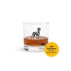 an image of a glass with a dog on it and the words add your own name