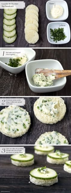 the steps to make cucumber and cheese appetizers