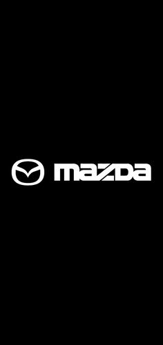 the mazda logo is shown on a black background