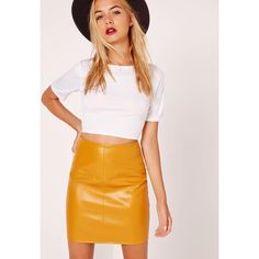 Missguided Faux Leather Mini Skirt Yellow ($31) ❤ liked on Polyvore featuring skirts, mini skirts, mustard, mustard mini skirt, mini skirt, mustard skirt, sexy miniskirts and pink mini skirt Classic Mini Skirt, Mustard Skirt, Leather Skirt Outfit, Leather Outfits, Skater Skirts, Pink Mini Skirt, Latest Skirts, Faux Leather Mini Skirt, Yellow Short