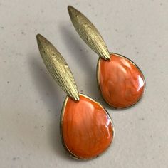 Orange & Gold Dangle Fashion Earrings. Make Sure To Bundle With Other Items To Get A Discoint And Save On Shipping. Orange Metal Earrings For Parties, Rust-colored Earrings For Gift, Orange Metal Drop Earrings, Orange Teardrop Earrings For Party, Orange Metal Earrings, Gold Orange, Orange Gold, Earrings Color, Girly Girl