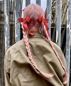 Hair Arrange, Ribbon Hairstyle, Peinados Fáciles Para Cabello Corto, Scene Hair, Dye My Hair, Aesthetic Hair, Pretty Hairstyles, Pink Hair, Hair Goals