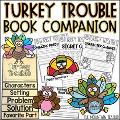 turkey trouble book companion for thanksgiving and thanksgiving themed books to help kids learn how to read