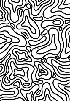 an abstract black and white pattern with wavy lines