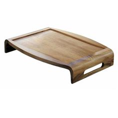 a wooden cutting board with handles on it's sides and an upside down design