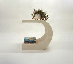 a plant is sitting on top of a book holder