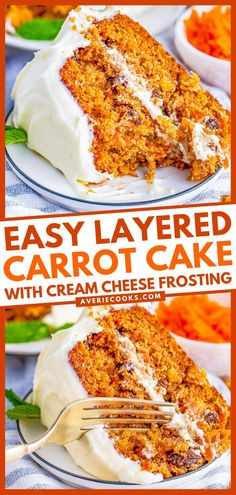 easter desserts, sweet treats, two layer carrot cake recipe, cream cheese frosting, moist, easy Resipi Kek, Moist Carrot Cakes