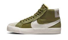 ZOOM BLAZER MID PREMIUM PLUS SB DR9144 300 Olive Green Sneakers, Nike Sb Zoom Blazer Mid, Olive Sneakers, Nike Sb Zoom Blazer, Olive Shoes, Blazer Verde, Nike Sb Blazer, New Nike Air Force, Nike Sb Zoom