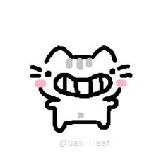 an image of a cartoon cat with its mouth open and teeth wide open, it looks like