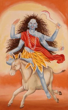 durga_kalaratri Hindu Worship, Cosmic Egg, Durga Painting, Durga Images, Goddess Durga, Navratri Images, Kali Goddess, Devi Durga, Hindu Festivals