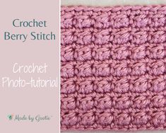 the crochet pattern is shown in pink