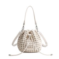 PRICES MAY VARY. ✅ 【High Quality Material】- The bucket purse for women is made of high-quality satin material.Woven with windmill knot,which has both a sense of fashion and design.The hand loop and drawstring are made of high-quality cowhide,which not only has a soft and comfortable feel, but also is durable and very easy to handle. ✅ 【Size & Capacity】- The bucket bag for women size is 20*14*16cm/7.87*5.51*6.29 inches, which is small in size but large enough to hold mobile phone, wallet, lipstic Hold Mobile, Bucket Tote Bag, Bucket Purse, Bucket Tote, Silk Bag, Crochet Tops Free Patterns, Purse For Women, Essential Items, Crochet Tops