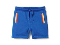 Janie and Jack Terry Shorts (Toddler/Little Kids/Big Kids) - Boy's Shorts : Multicolor : , Let your little one groove in style by donning the Janie and Jack Terry Shorts. The soft, pull-on style shorts are detailed with sunset stripes on the front pockets. Elasticized waistband with drawstring. Two hand pockets. Back patch pocket. Style number #100046547. 78% cotton, 22% polyester. Machine washable. Imported. Suspender Pants, Janie And Jack, The Sunset, Striped Shorts, Socks For Sale, Retro Inspired, Crew Socks