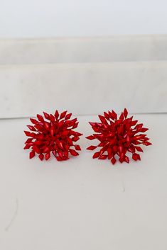 Put a little pep in your step with the Hayley Beaded Statement Earrings! These cute earrings feature a beaded design with a stud post back! Style the Hayley Earrings with any outfit to instantly upgrade your vacay look! Available in 4 colors. Beaded Stud Post Back One Size | Length 2” Earrings Trendy, Trendy Jewelry, Cute Earrings, Red Purple, Purple Color, Statement Earrings, Purple, Red, Color