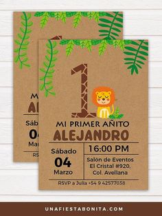 an animal themed birthday party with jungle animals and numbers on brown paper, including the number one