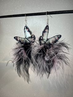 Acrylic butterfly fluffy earring Medium Acrylic Butterfly, Dublin, Jewelry Earrings Dangle, Dangle Drop Earrings, Dangle Earrings, Jewelry Earrings, Bathing Beauties, Electronic Accessories, Drop Earrings