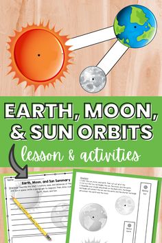 the earth, moon and sun orbits lesson for kids to learn how to read