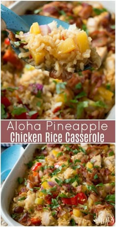 aloha pineapple chicken rice casserole is an easy and delicious side dish