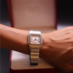 Santos De Cartier Ladies Watch Cartier Medium Size 29mm Ladies Quartz Brand New Box And Paper 2023 Original Cartier Box And Papers 2023 Included Cartier Analog Watch As Gift, Gift Cartier Analog Watch, Gift Cartier Watch, Cartier Santos Watch Woman, Cartier Santos Watch, Cartier Watches Women, Brand Watches Women, Cartier Accessories, Cartier Santos