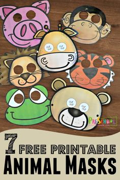 an animal mask with the text, free printable animal masks for kids to make