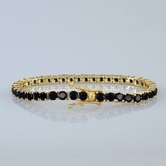 Brand New Women's Gold & Onyx Tennis Bracelet 7" - The Most Common Women's Size. Width 4mm 14k Gold Plated Sterling Silver Genuine 2ct Natural Black Onyx Gemstones Retail Price $450 Buy With Confidence From A Top Rated Seller With A 99%+ Rating! *Also Available In Silver / Black A2125 (Id-651) Fine Black Jewelry Bracelet, Classic Tennis Bracelet With Black Diamonds, Formal Tennis Bracelet With Black Diamonds, Classic Tennis Bracelet With Black Diamonds For Formal Occasions, Classic Black Diamond Bracelet For Formal Occasions, Aaa Quality Black Jewelry For Formal Occasions, Classic Black Diamond Tennis Bracelet, Black Diamond Bracelet For Formal Occasions, Black Diamond Bracelets For Formal Occasions