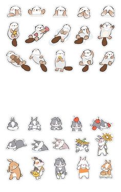 an assortment of stickers with different animals on them, all in various shapes and sizes