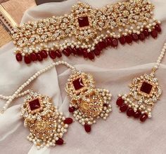 Bridal Jewelry Sets Brides, Bridal Jewellery Inspiration, Wedding Jewelry Sets Bridal Jewellery, Embroidery Necklace, Bride Jewelry Set, Neck Pieces Jewelry, Indian Bridal Jewelry Sets, Pretty Jewelry Necklaces