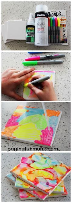 the process to make an art project with colored paper