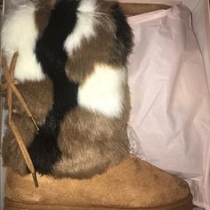 Never Worn Boots From Justfab. Insulated With Fur On The Inside. A Tie Tightening On The Back Of The Boot. Depending On Height, It Reaches About Mid Calf. Worn Boots, Just Fab Shoes, Justfab Shoes, Fur Boots, Mid Calf, Bootie Boots, Ankle Boots, Size 10, Women Shoes