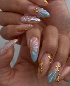 Freehand Nails, Beach Themed Nails, Seashell Nails, Swirl Nails, Unghie Sfumate, Nail Appointment