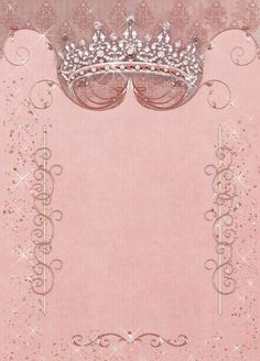 a pink background with a tiara on it