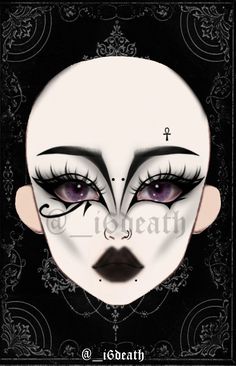 If you use it, give me credits! Goth Eye Looks, Goth Makeup Face Chart, Goth Makeup Template, Vampire Goth Makeup, Makeup Alt Goth, Trad Goth Makeup Tutorial, Alternative Eye Makeup Goth