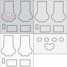 four different patterns with dots and circles on the top, bottom and bottom half of each pattern