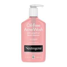 Get clearer skin in just 1 week with Neutrogena Oil-Free Acne Wash Pink Grapefruit Facial Cleanser. This acne face wash gets deep down into pores to remove oil, leaving skin feeling fresh. With Micro-Clear technology and maximum strength salicylic acid, this facial cleanser powerfully fights breakouts, blackheads, and even acne marks. This facial cleanser is formulated with naturally derived grapefruit extract Plus vitamin C. The oil-free grapefruit face wash formula rinses clean without over-dr Oil Free Acne Wash, Neutrogena Oil, Cleanser For Sensitive Skin, Cleanser For Oily Skin, Acne Face Wash, Salicylic Acid Acne, Acne Facial, Pore Cleansing, Clearer Skin