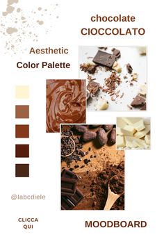 Aestethic Color palette - Moodboard - color Cioccolato Aestethic Color Palette, Chocolate Moodboard, Moodboard Aesthetic, White Chocolate, Reign, Mood Boards, Dark Chocolate, Color Palette, Instagram Profile