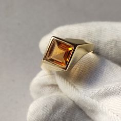 Buyer Must BE Reads All  Details About The Product . Material 14K Gold . Band Color  Gold . Gemstone Natural Citrine  . Gemstone Colour Orange  . Gemstone Shape Square . Cut Grade Faceted . Birthstone  November  . Style  Art Deco . Ring  Men's And Boys Citrine Gemstone Signet Ring, Citrine Gemstone Signet Ring For Anniversary, Classic Citrine Signet Ring For Anniversary, November Style, Mens Gemstone Rings, Yellow Sapphire Rings, Sapphire Rings, Promise Ring Gift, Yellow Gemstones